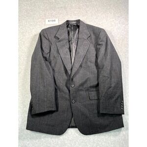 Jeffrey Banks Blazer Jacket Mens 42R Gray Check Wool Single Breasted Formal